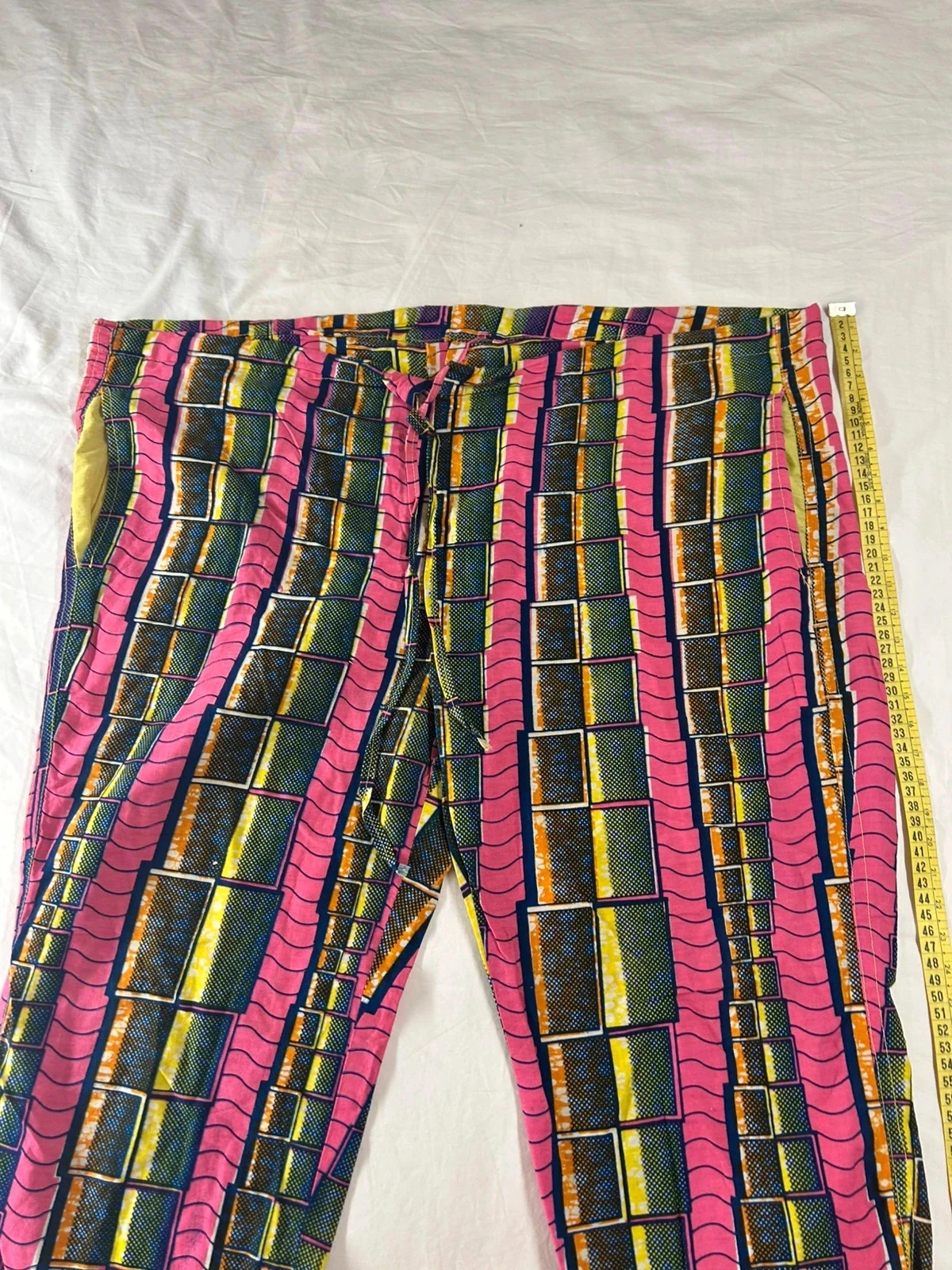 Handgemaakte vintage multicolor geprinte broek hand made – photo 5